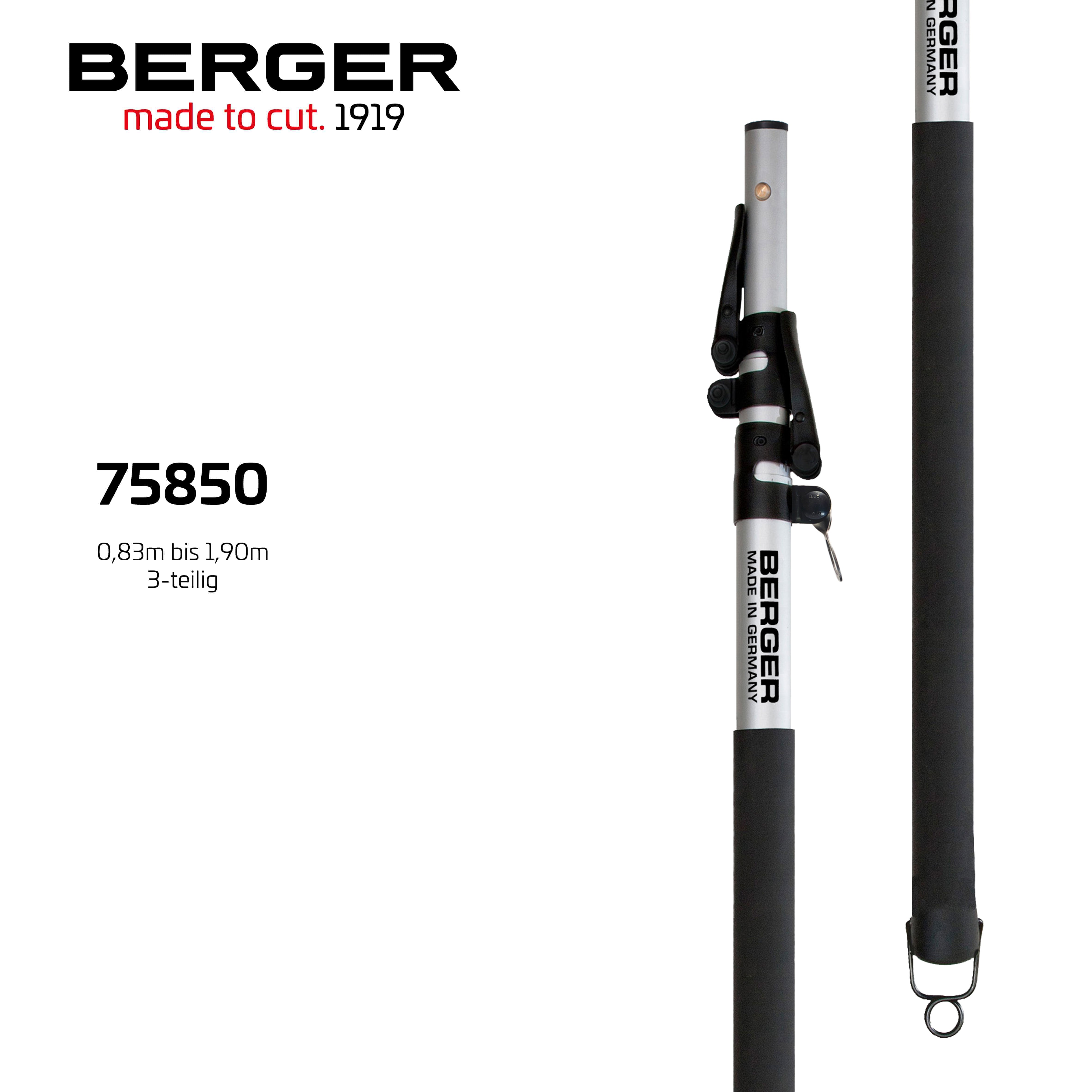 Berger ArboRapid 75850 | Three-part telescopic pole | Short version | Length 0.83 - 1.90 m 