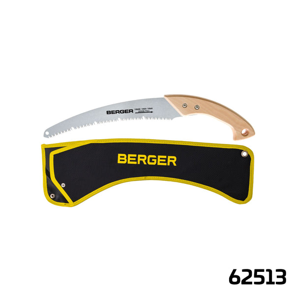 Berger Set 62513 | Bestehend aus Gärtnersäge 61510 & Basic Köcher 5129 | Grobe Zahnung für weiches Holz
