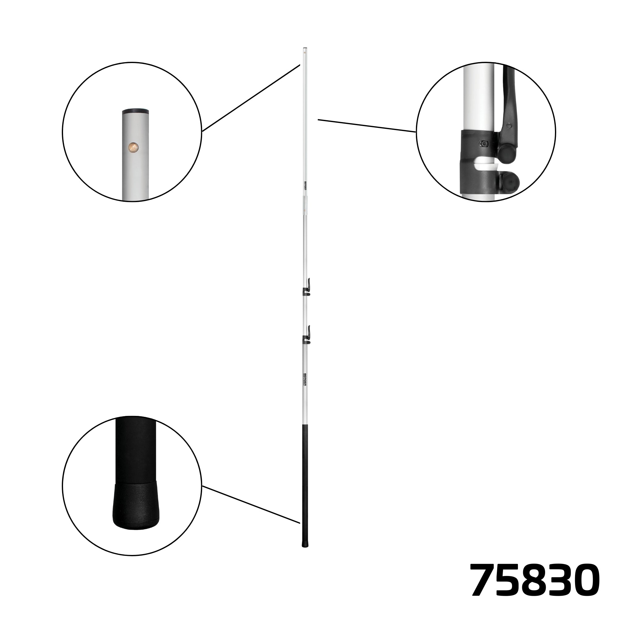 Berger ArboRapid 75830 | Dreiteilige Teleskopstange mit Aufsatzrohr | Länge 1,75 - 6,35 m - Julius Berger GmbH & Co. KG