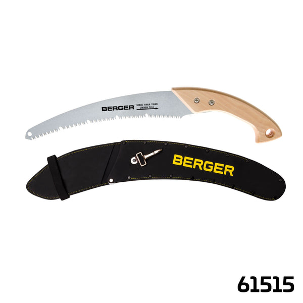 Berger Set 61515 | Bestehend aus Gärtnersäge 61510 & Köcher 5130 | Grobe Zahnung für weiches Holz